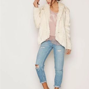 Free People Cascade Faux Fur Jacket Sz S